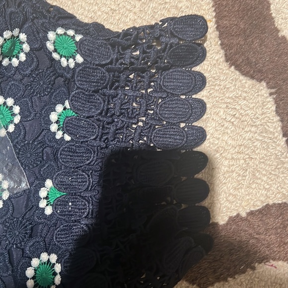JCrew size S floral lace navy top - Picture 3 of 7